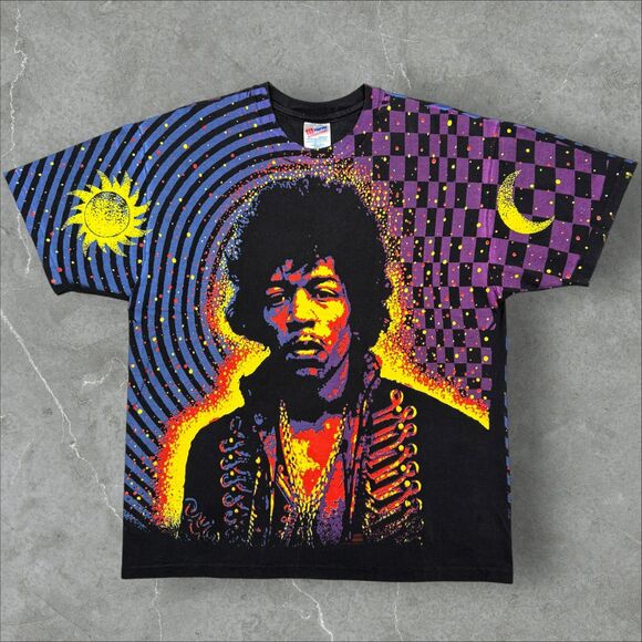 VTG Jimi Hendrix AOP Winterland Mosquitohead Are You Experienced Shirt EUC! - XL - Picture 1 of 7